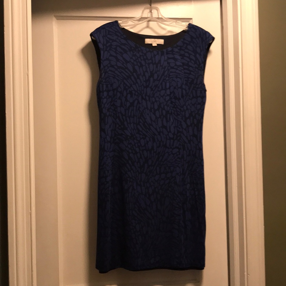 Loft blue and black comfy dress